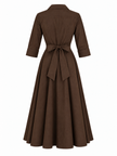 Wrap-Tie Dress - Chocolate Brown