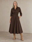 Wrap-Tie Dress - Chocolate Brown