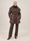 Brown Coat-Jacket with belt