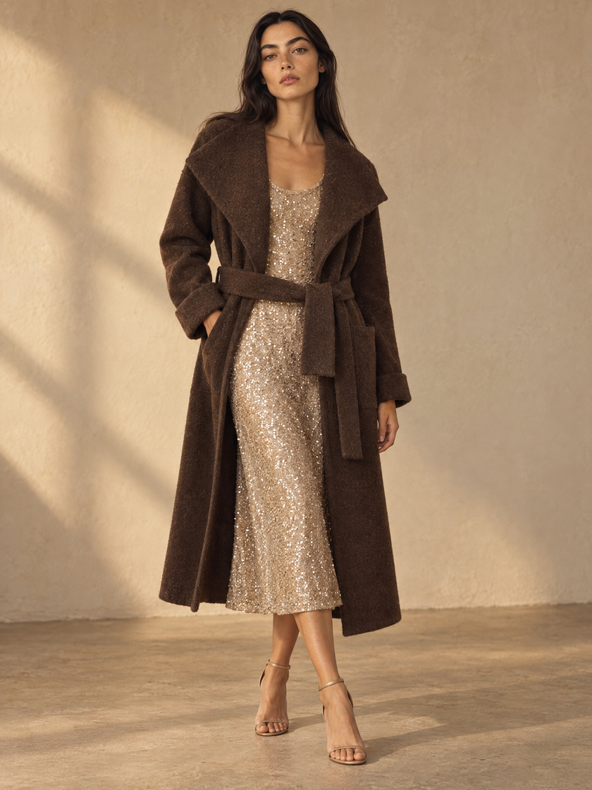 Wool-Silk Oversized Coat