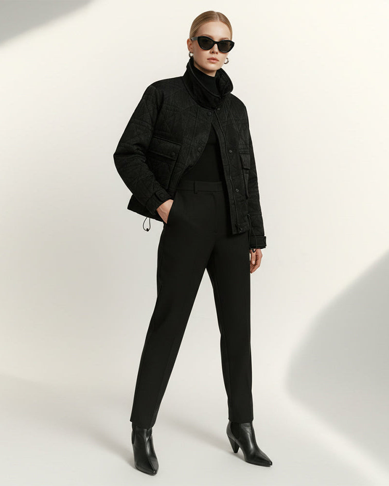 Elegant Viscose Jacket - Black
