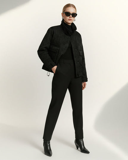 Elegant Viscose Jacket - Black