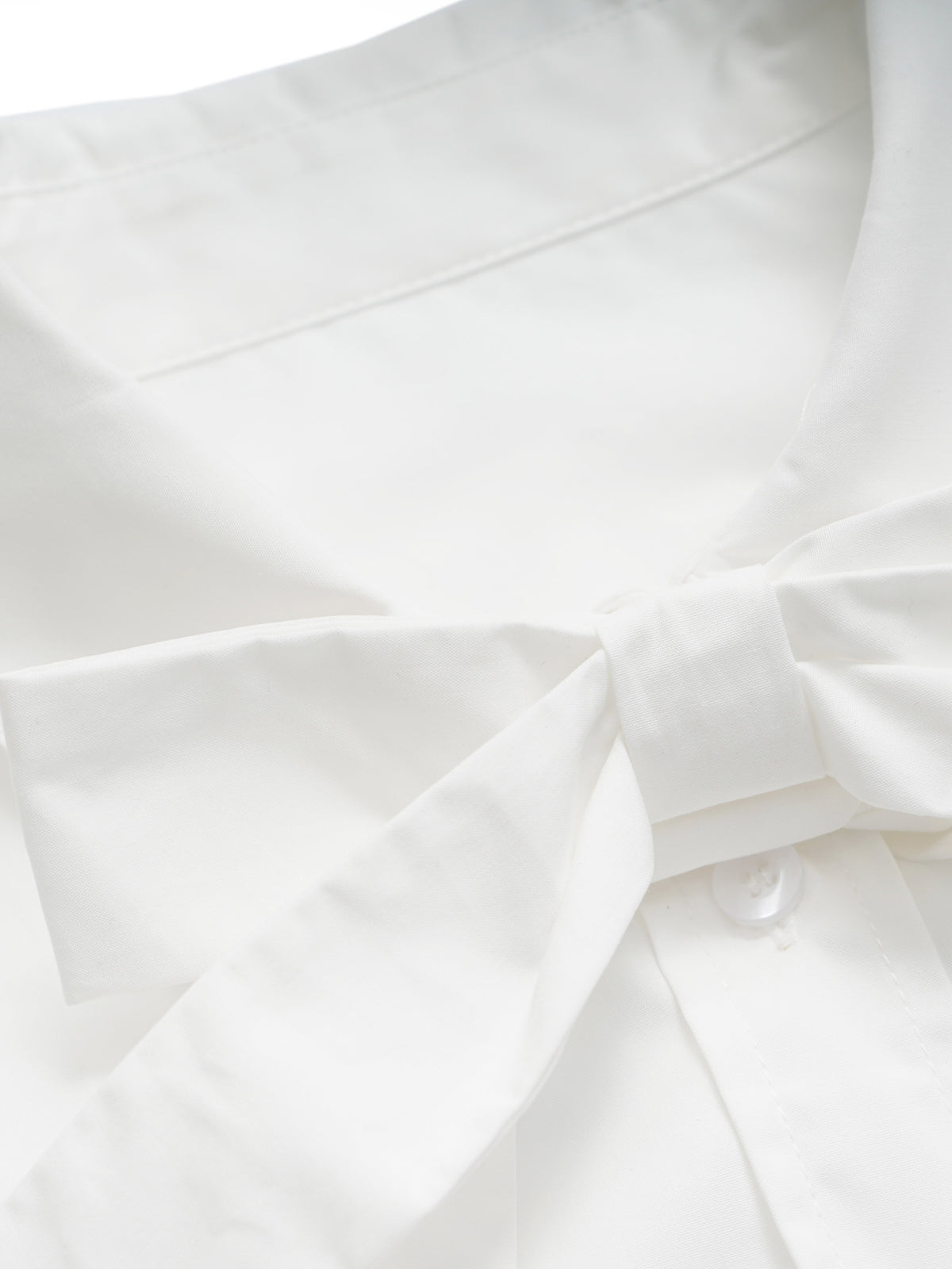 Cotton Shirt with Tie & Bow