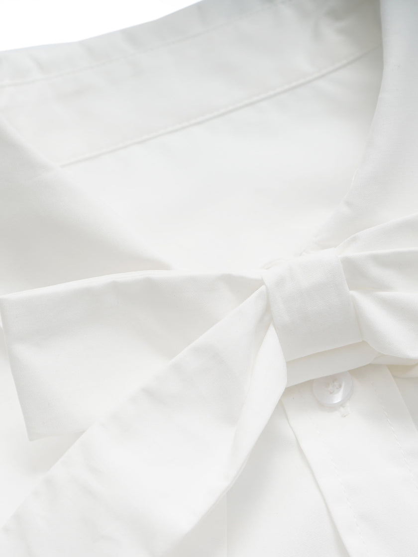 Cotton Shirt with Tie & Bow