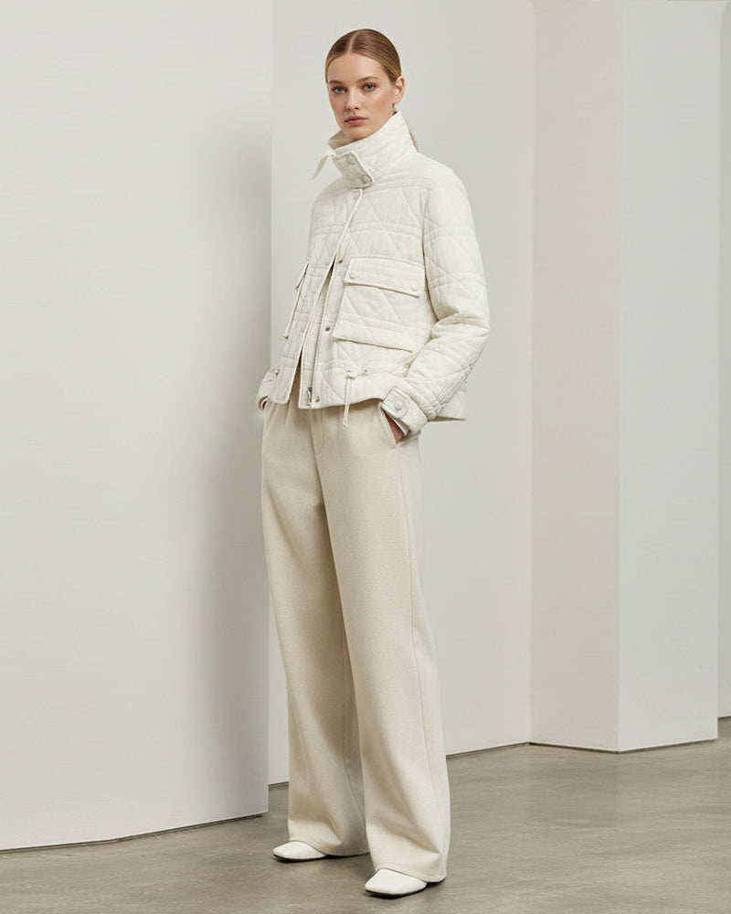 Elegant Viscose Jacket - Ivory