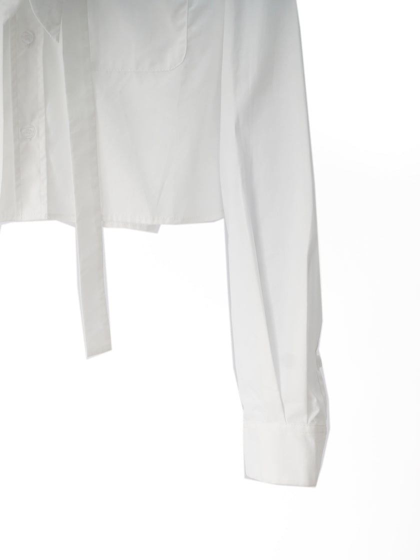 Cotton Shirt with Tie & Bow