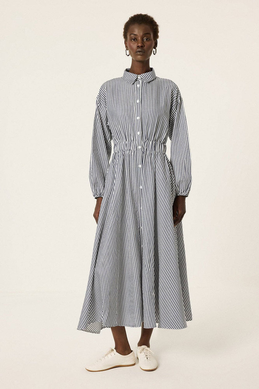 Strip Poplin Shirt Dress