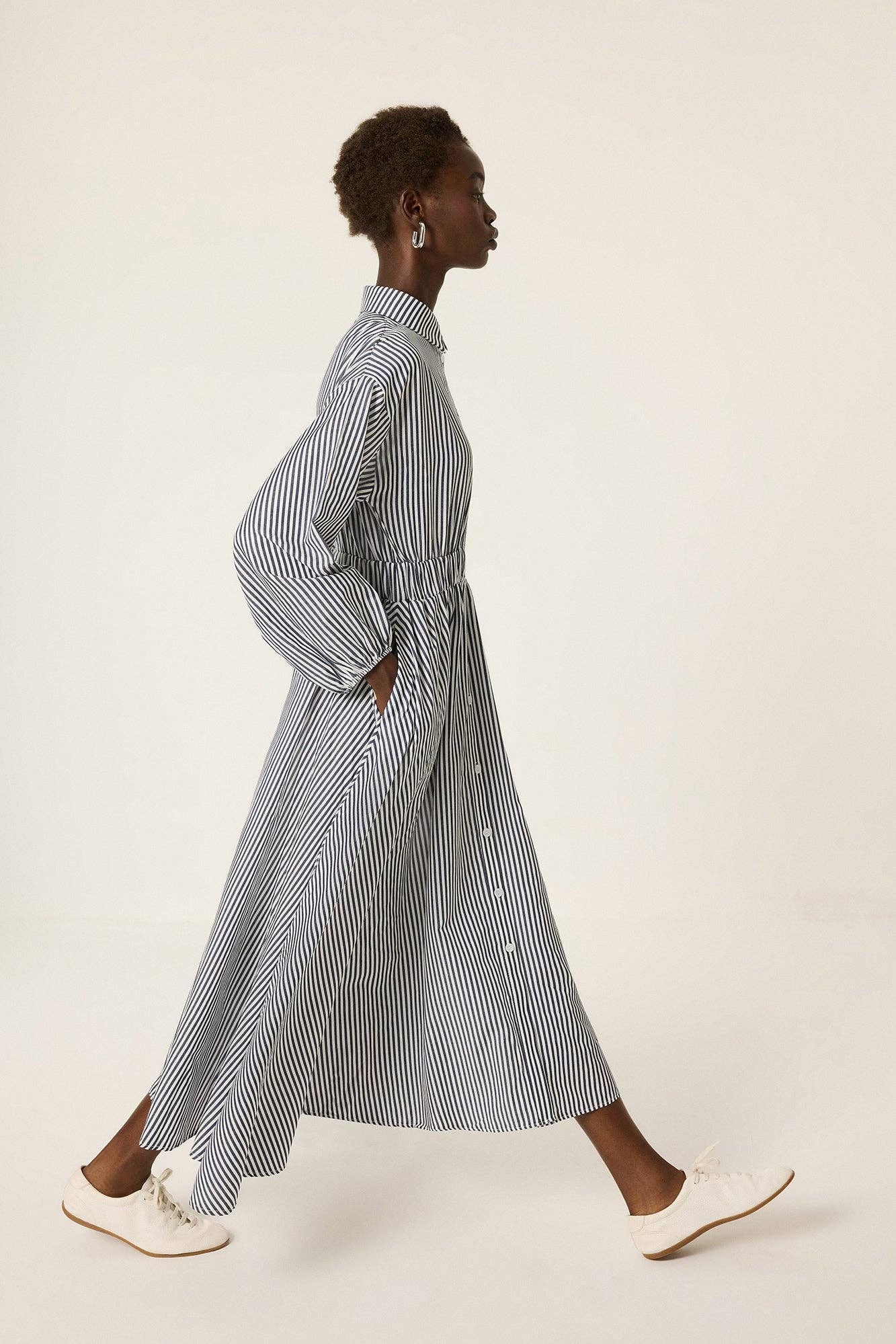 Strip Poplin Shirt Dress