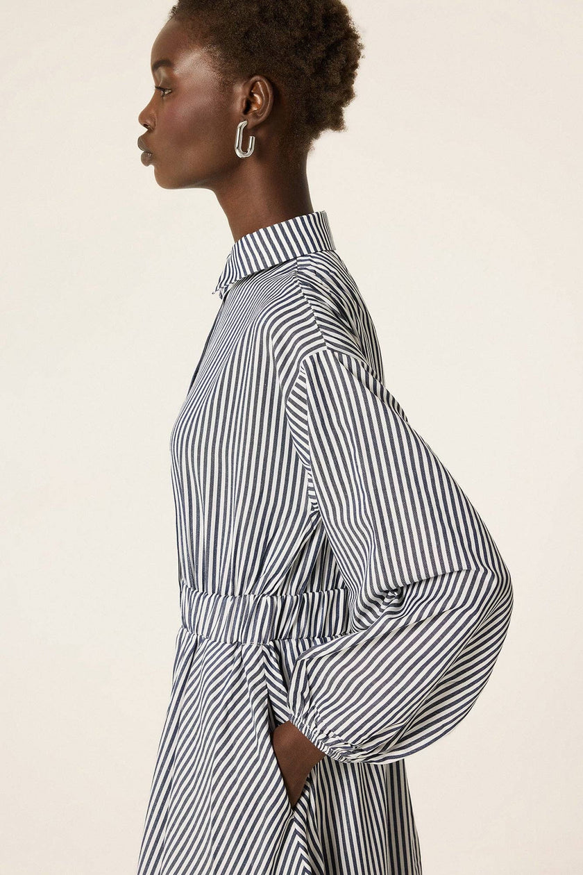 Strip Poplin Shirt Dress