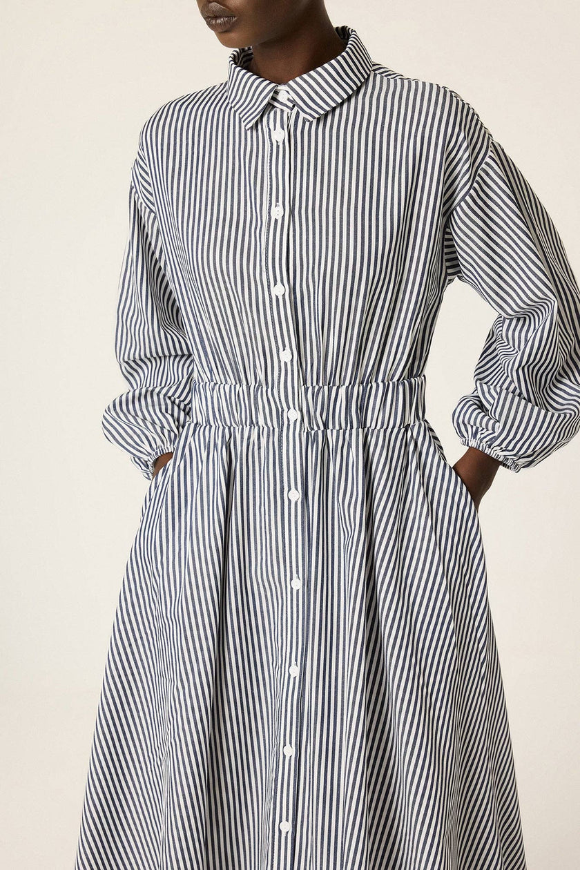 Strip Poplin Shirt Dress