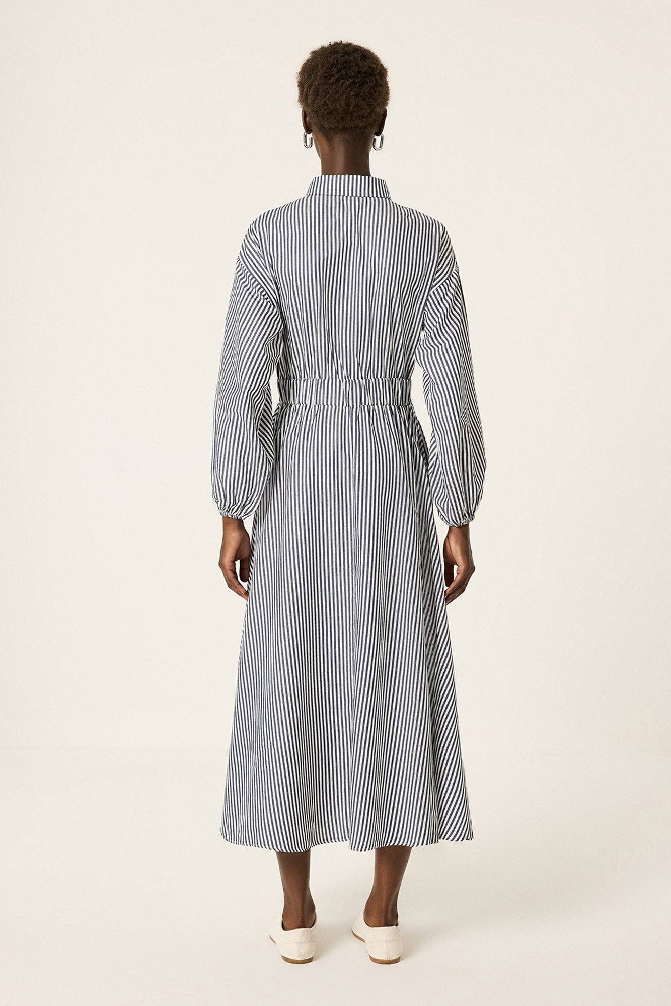 Strip Poplin Shirt Dress