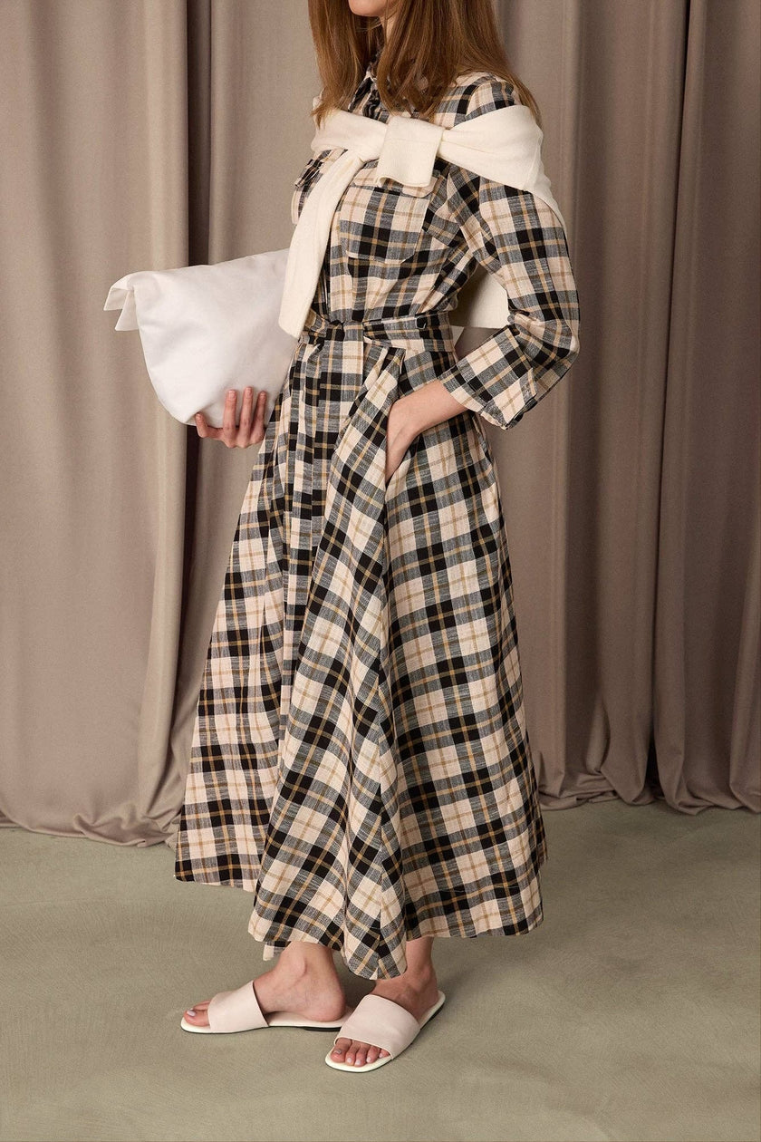 Plaid Maxi Shirt Dress