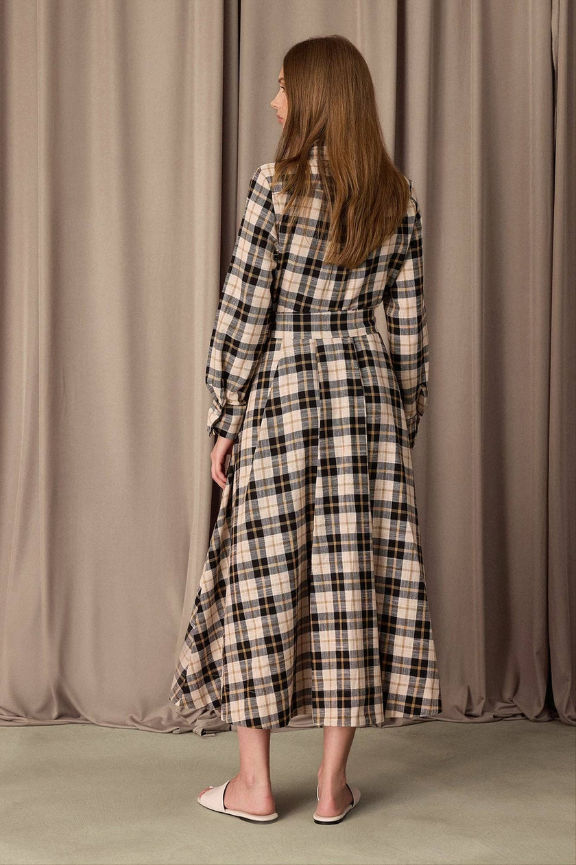 Plaid Maxi Shirt Dress