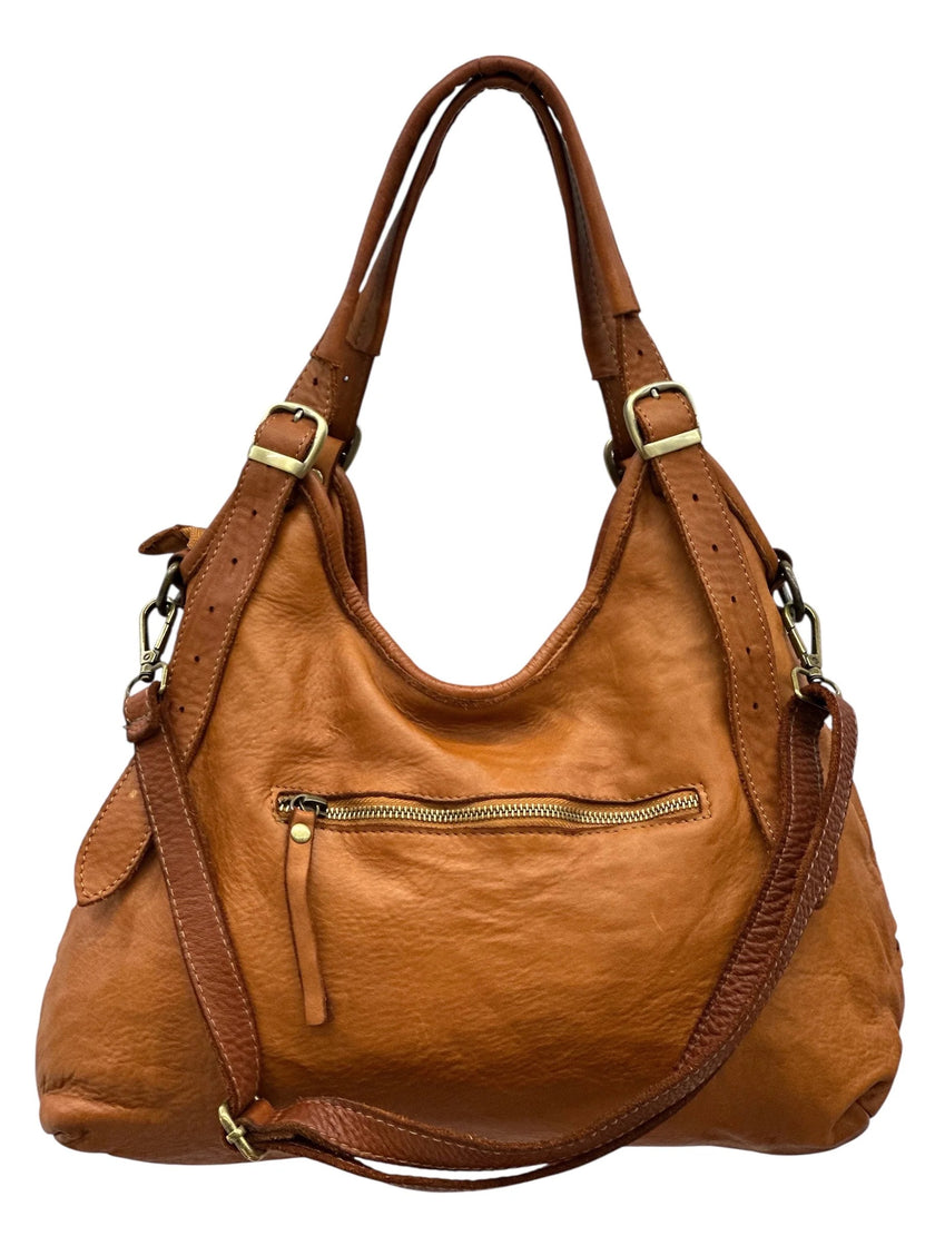 Soft Curve Hobo Bag -  Brown