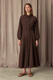 Elastic Waist Poplin Shirt Dress