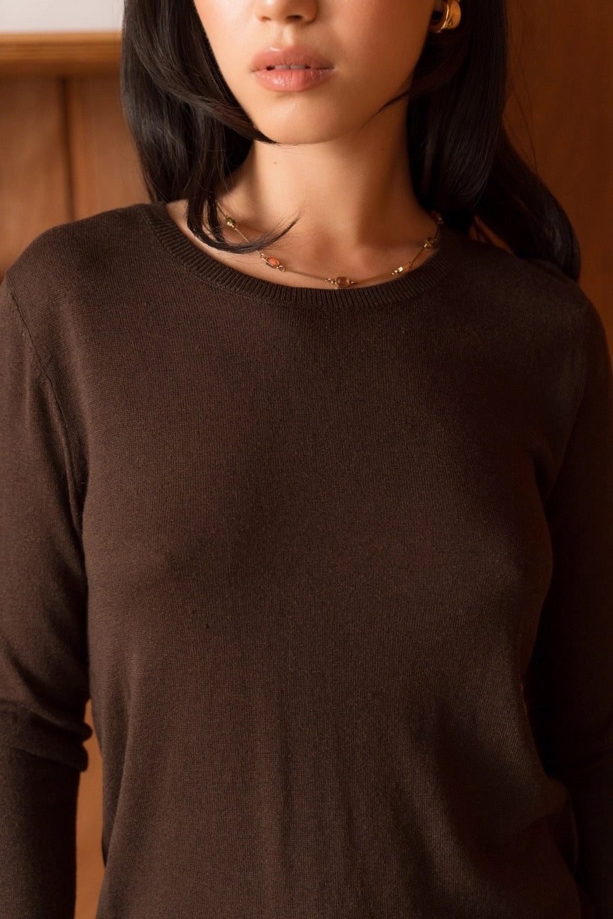 Silk & Cashmere Crew Neck Sweater