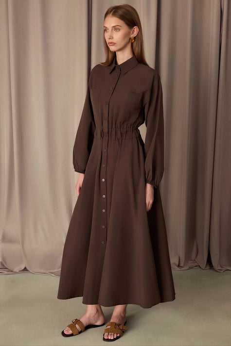 Mara Shirt Dress - Brown