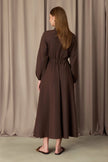 Elastic Waist Poplin Shirt Dress