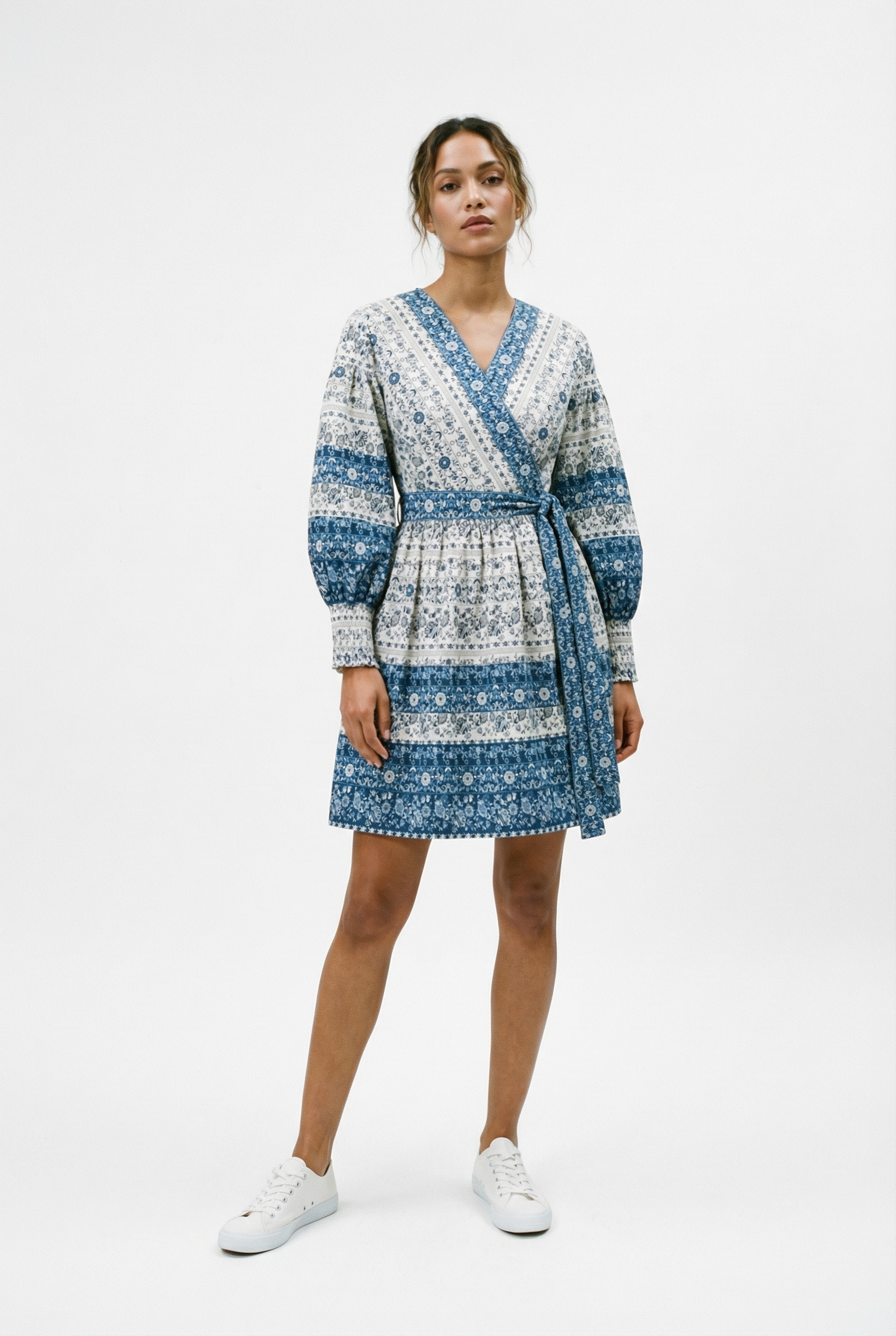 Cotton Jacquard Wrap Dress