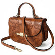 Shoulder Bag - Embossed Flowers