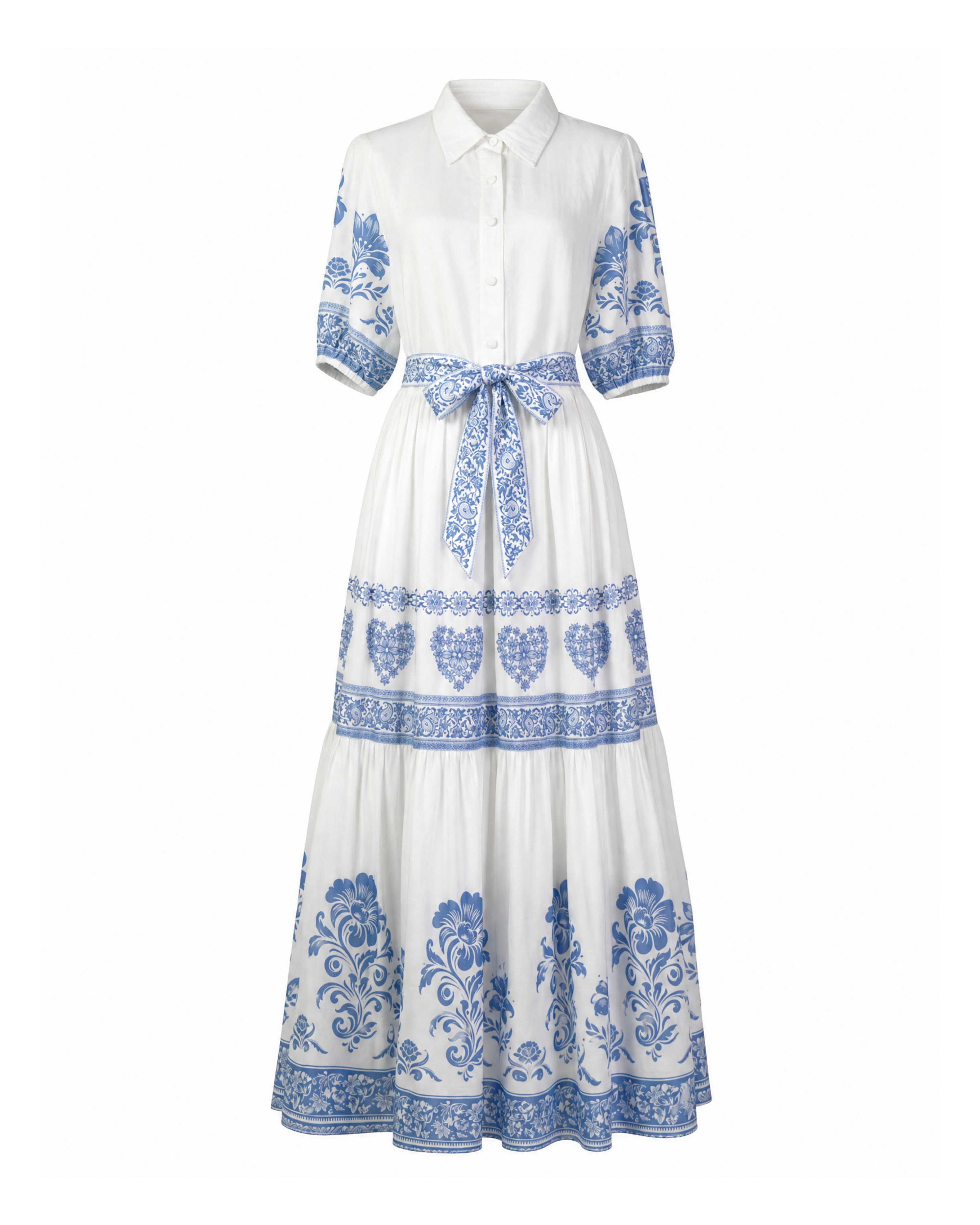 White Linen Blend Maxi Dress