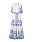White Linen Blend Maxi Dress