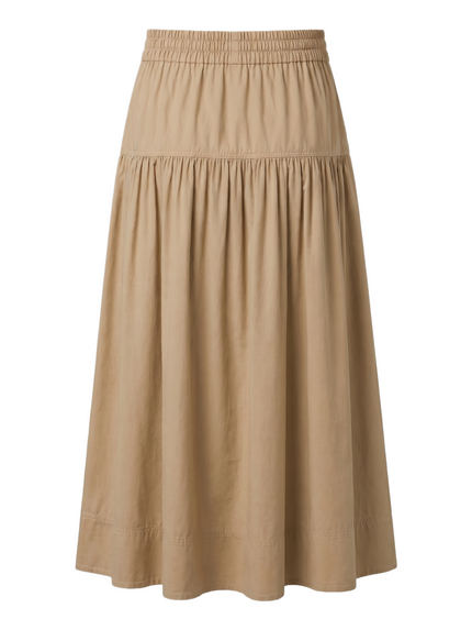 Poplin Cotton Midi Skirt