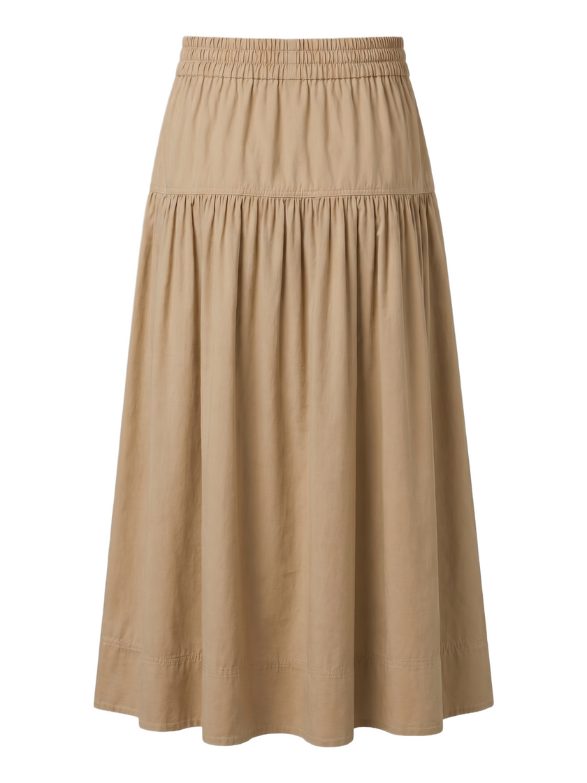 Poplin Cotton Midi Skirt
