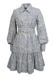 Cotton Embroidery Shirtdress - Sky Blue