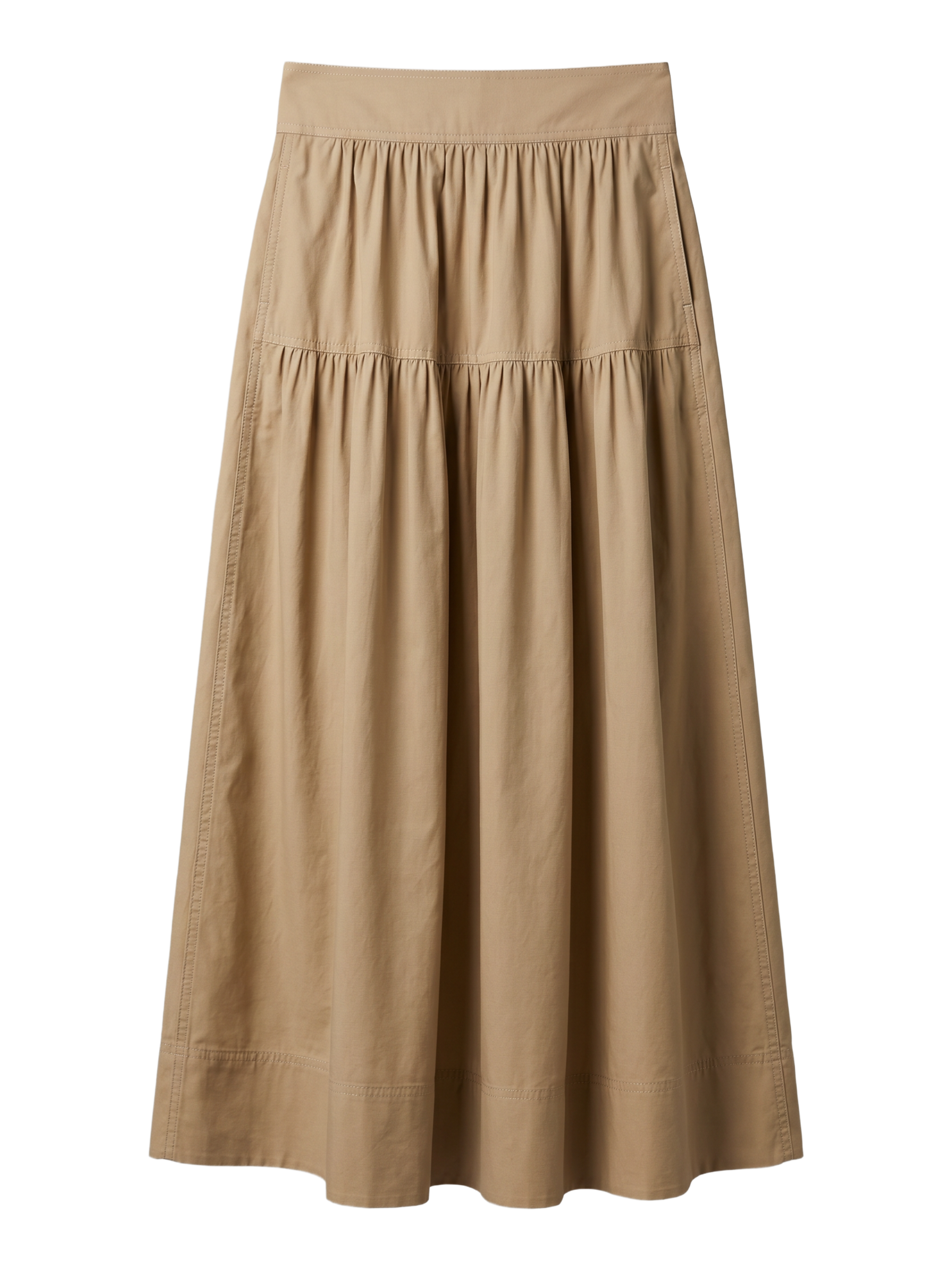 Poplin Cotton Midi Skirt