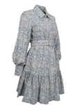 Cotton Embroidery Shirtdress - Sky Blue