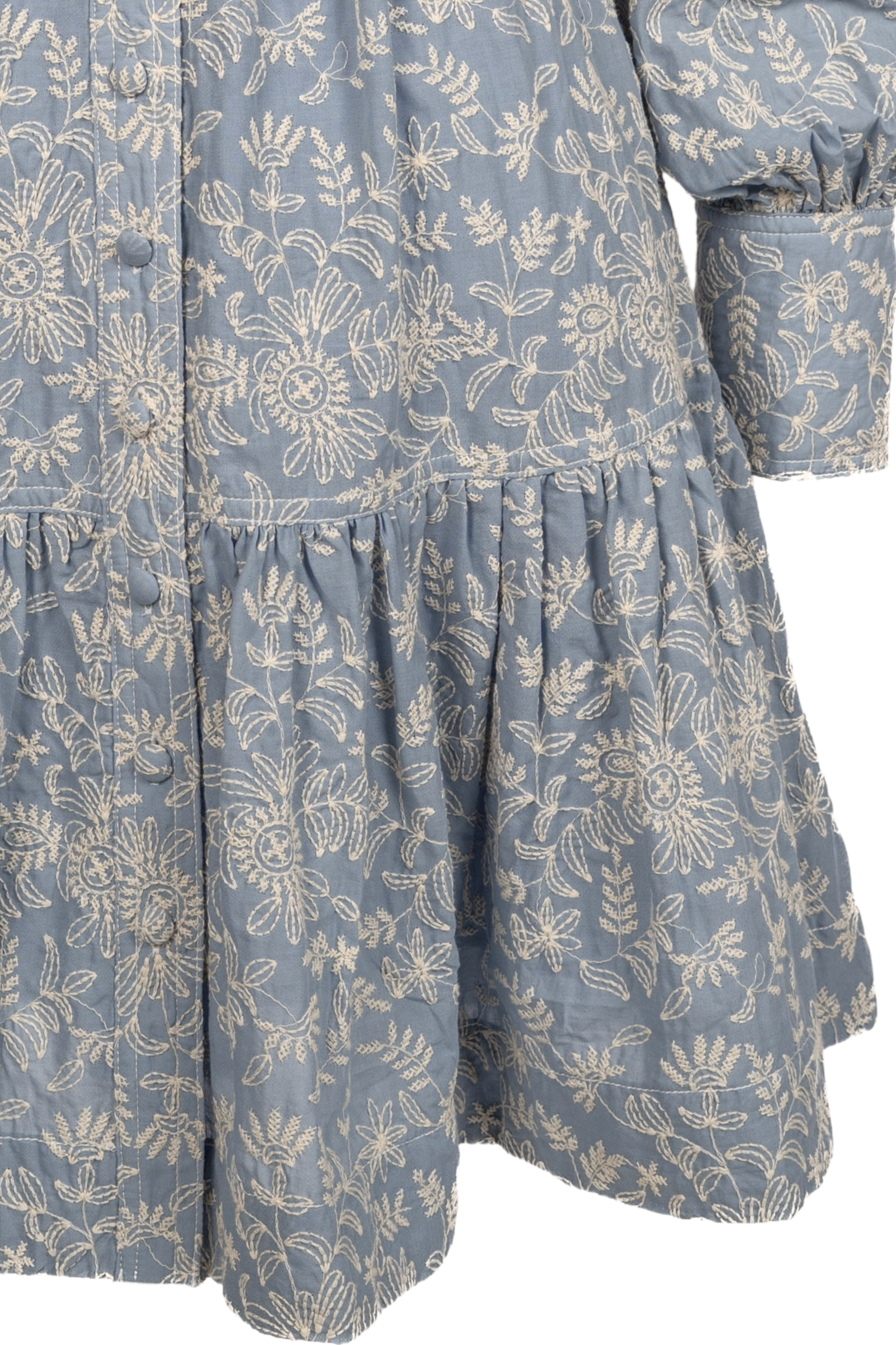 Cotton Embroidery Shirtdress - Sky Blue