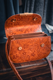 Shoulder Bag - Embossed Flowers