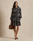Cotton Embroidery Shirtdress - Navy Blue