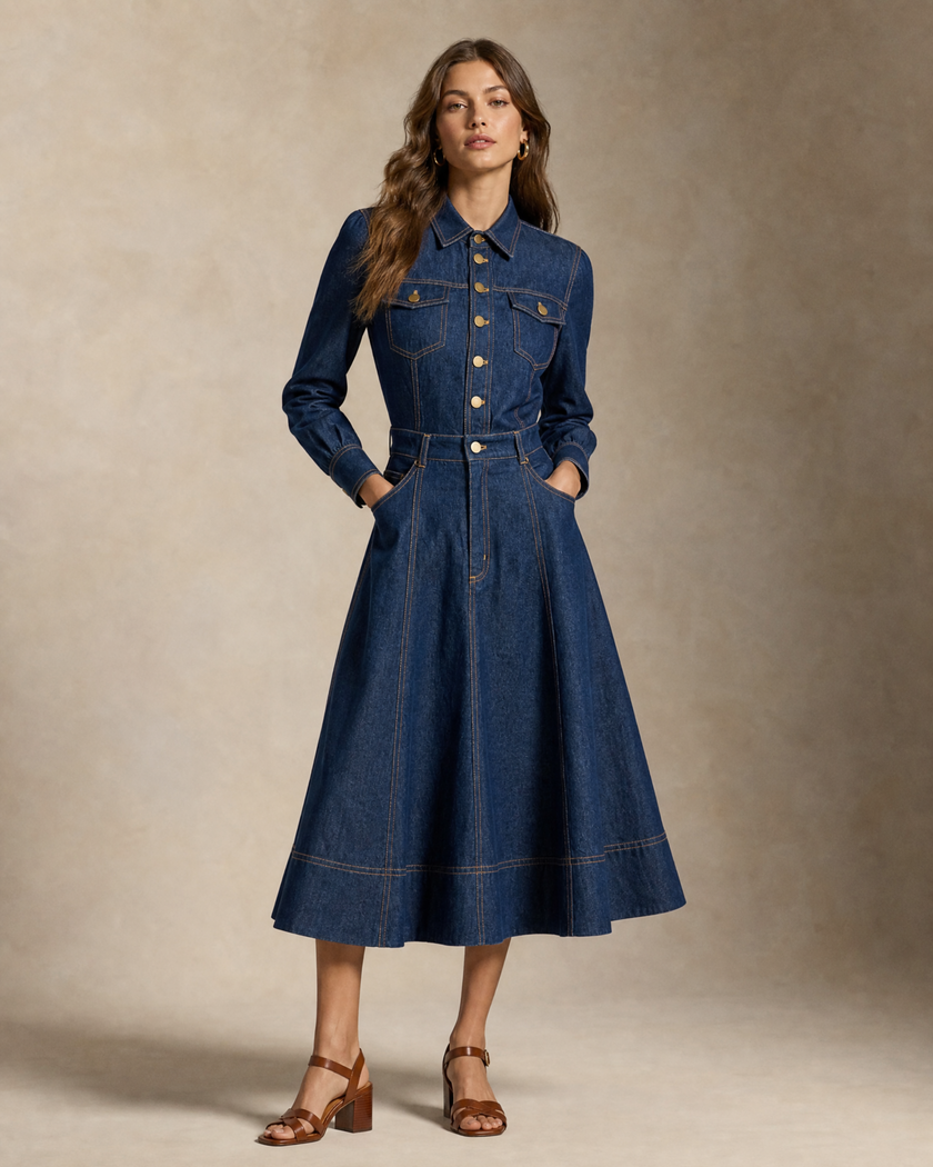 Denim Midi Dress – NORETT