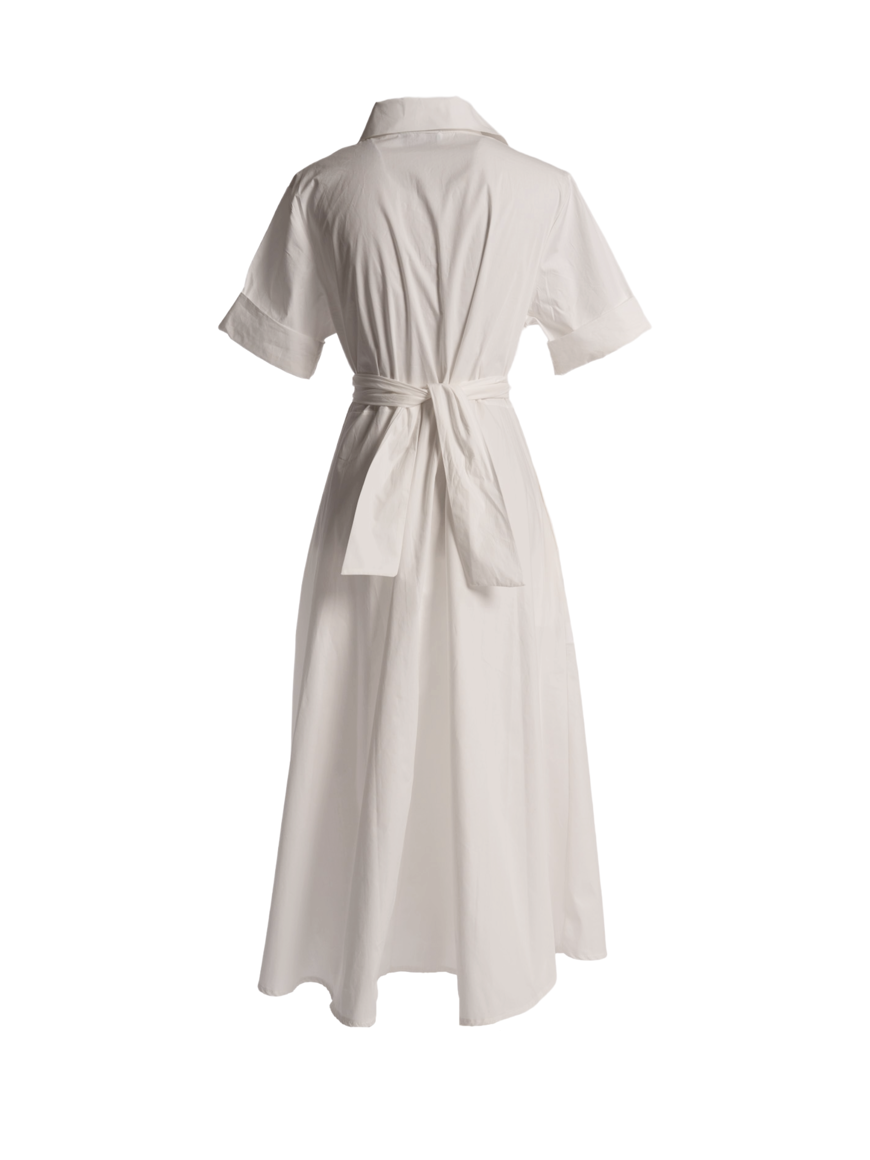 White Poplin Structured Dress