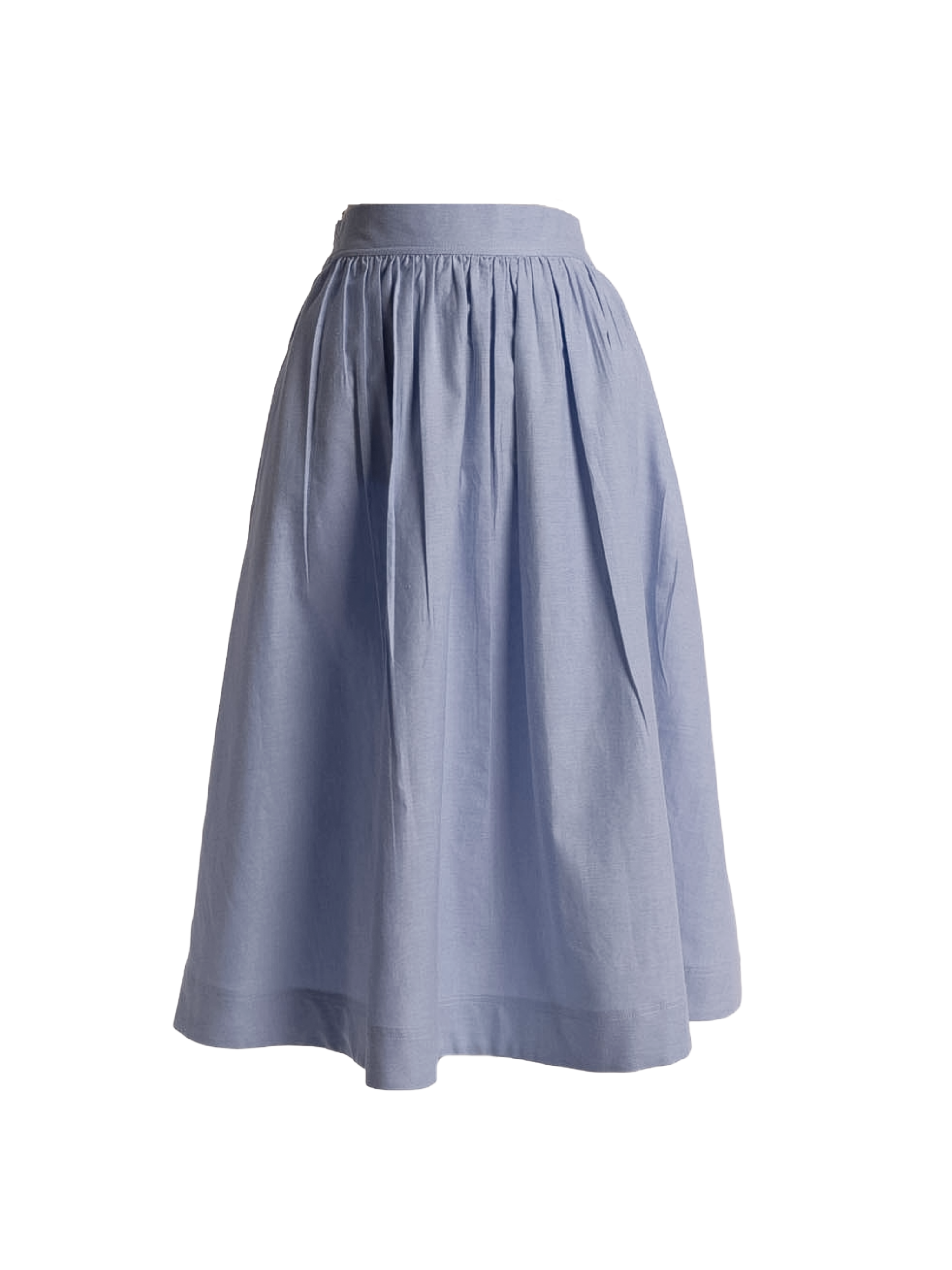 Oxford Cotton Midi Skirt
