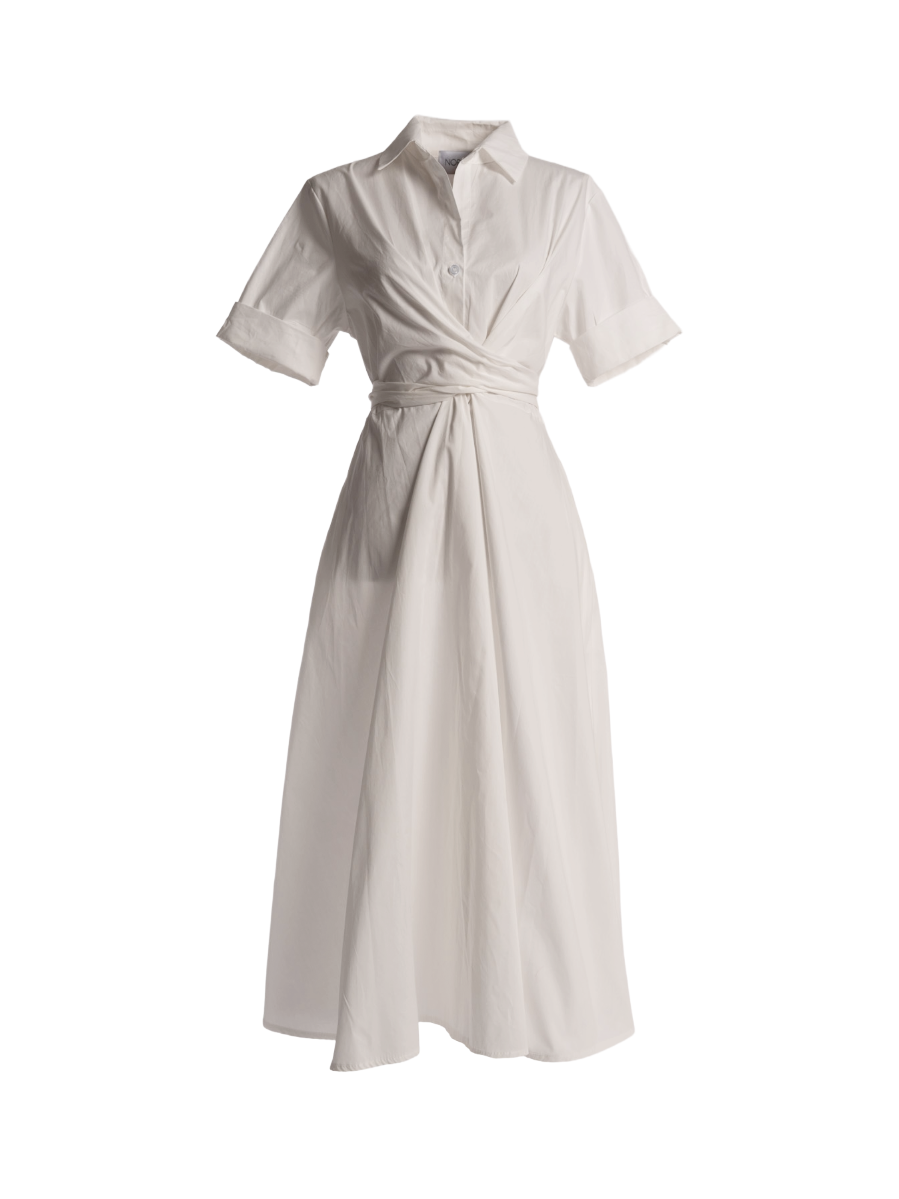 White Poplin Structured Dress