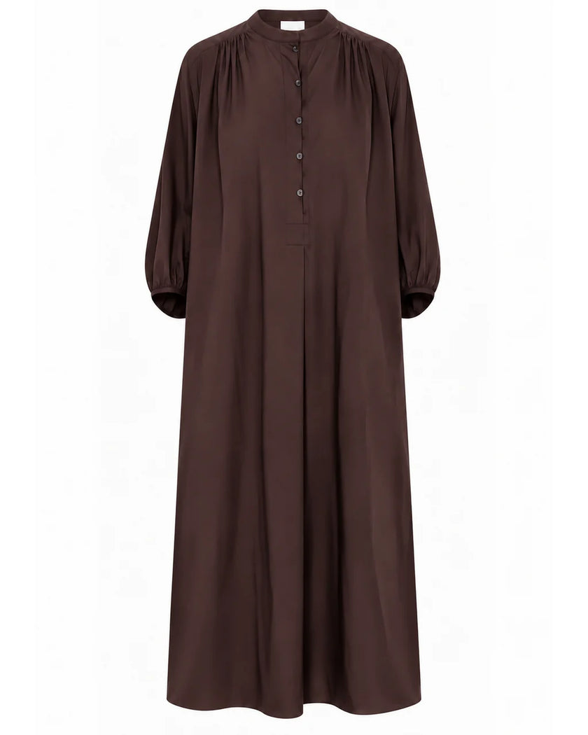 Vilma-Louise Shirt Dress - Dark Brown