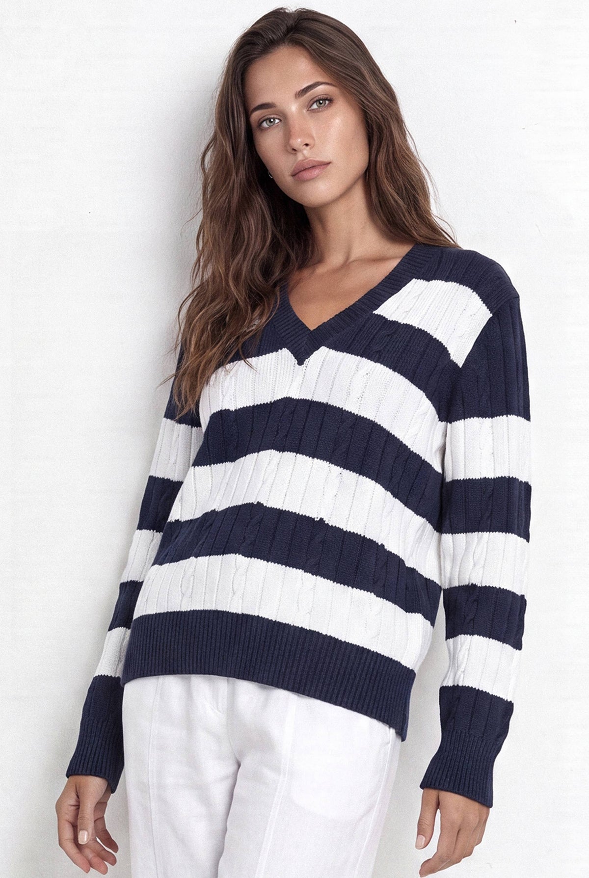 Striped knit sweater