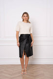 Brushed wool & cashmere short sleeve sweater
