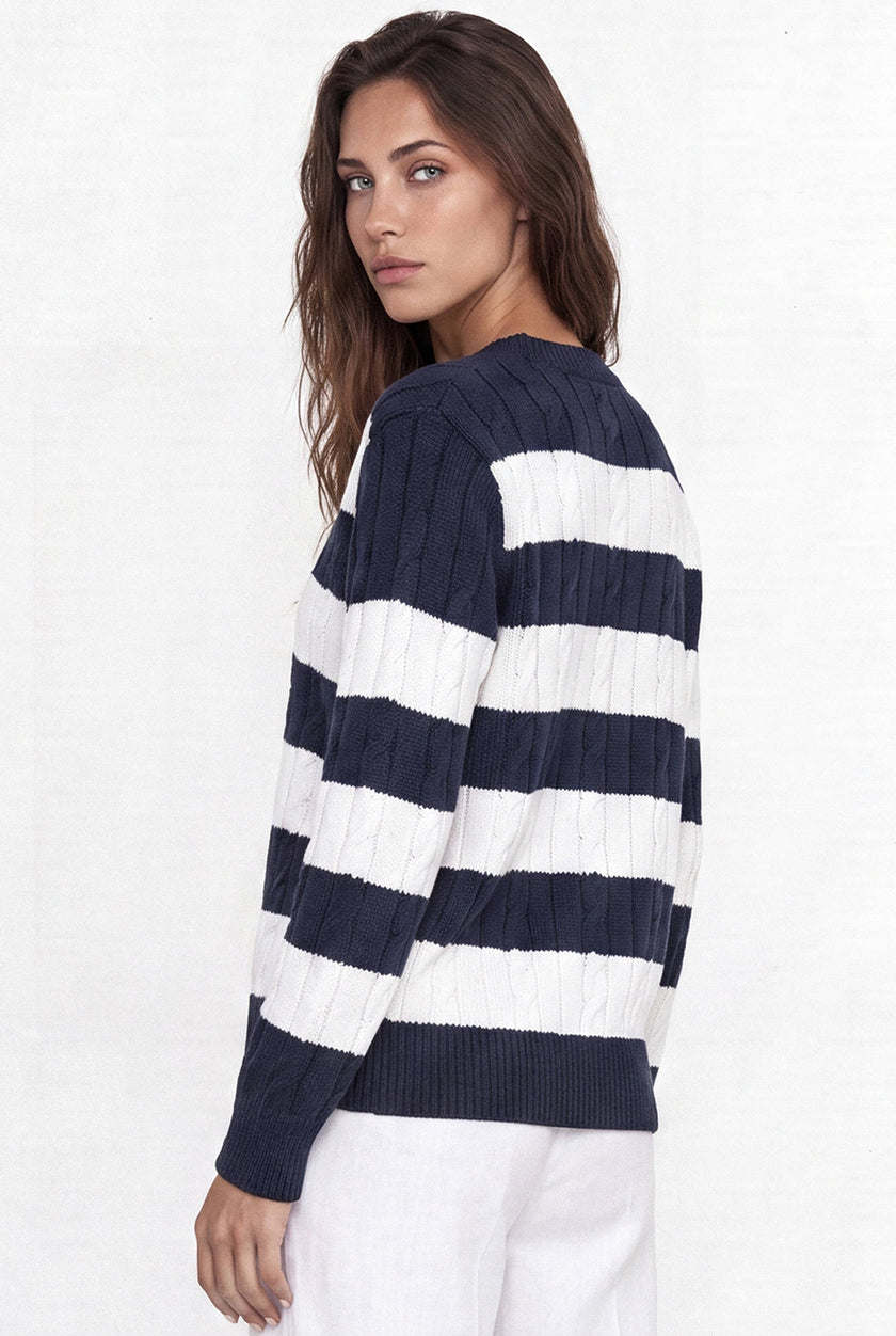Striped knit sweater