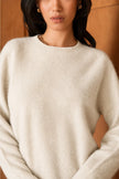 Cashmere-Blend Brushed Sweater - Off White